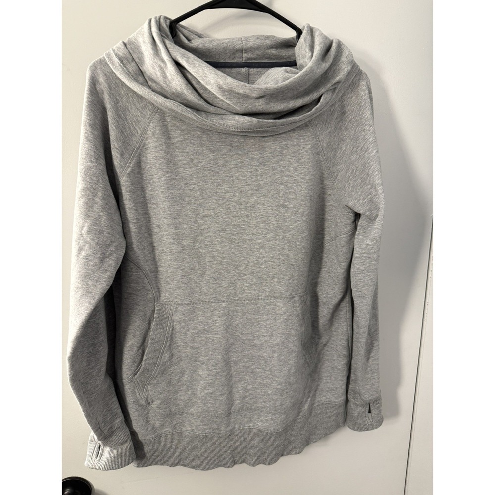 LL Bean Womens Cowl Neck Gray Heather Pullover Sweatshirt M 290312